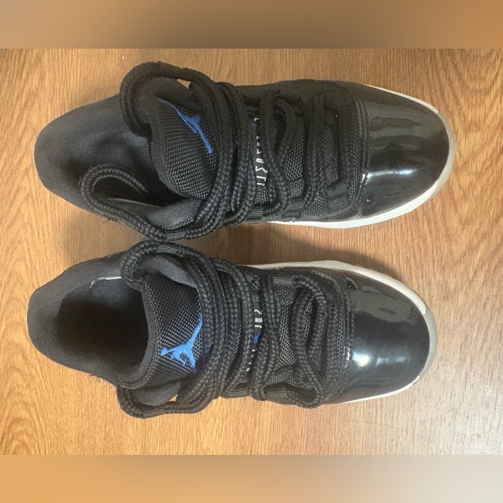 Jordan Black and Blue Sneakers with Patent Leather